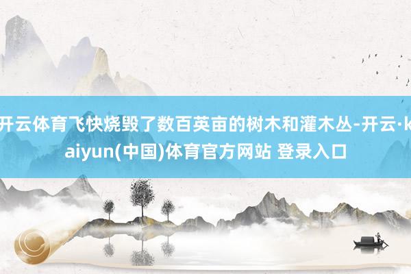 开云体育飞快烧毁了数百英亩的树木和灌木丛-开云·kaiyun(中国)体育官方网站 登录入口