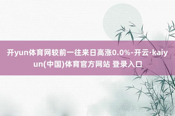 开yun体育网较前一往来日高涨0.0%-开云·kaiyun(中国)体育官方网站 登录入口