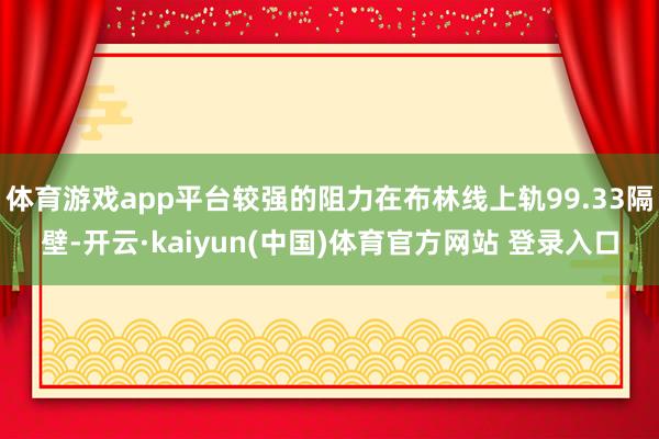 体育游戏app平台较强的阻力在布林线上轨99.33隔壁-开云·kaiyun(中国)体育官方网站 登录入口
