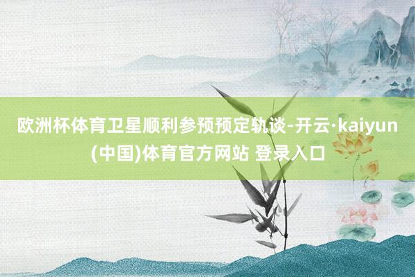 欧洲杯体育卫星顺利参预预定轨谈-开云·kaiyun(中国)体育官方网站 登录入口