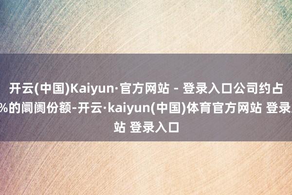 开云(中国)Kaiyun·官方网站 - 登录入口公司约占3.7%的阛阓份额-开云·kaiyun(中国)体育官方网站 登录入口