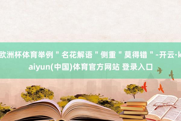 欧洲杯体育举例＂名花解语＂侧重＂莫得错＂-开云·kaiyun(中国)体育官方网站 登录入口