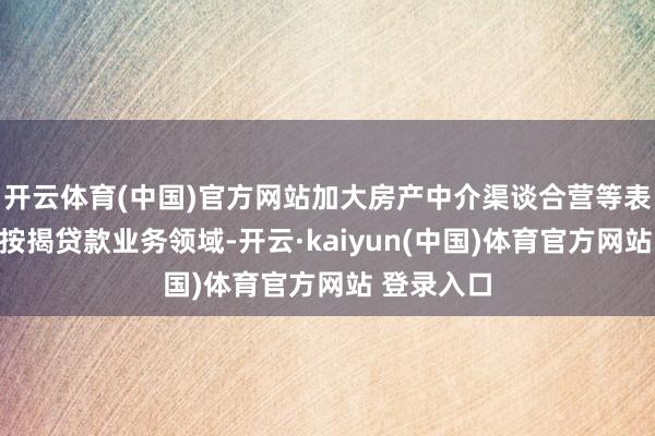 开云体育(中国)官方网站加大房产中介渠谈合营等表情作念大按揭贷款业务领域-开云·kaiyun(中国)体育官方网站 登录入口