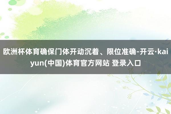 欧洲杯体育确保门体开动沉着、限位准确-开云·kaiyun(中国)体育官方网站 登录入口