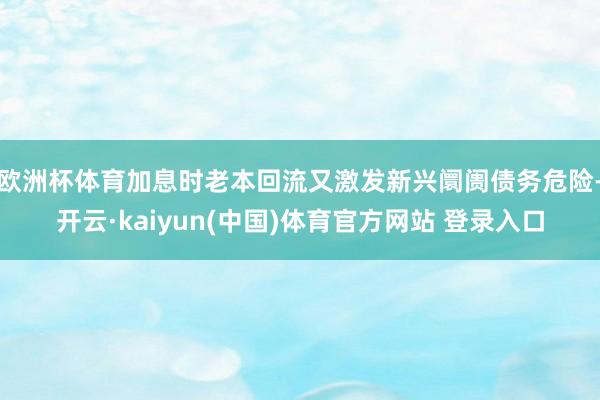 欧洲杯体育加息时老本回流又激发新兴阛阓债务危险-开云·kaiyun(中国)体育官方网站 登录入口