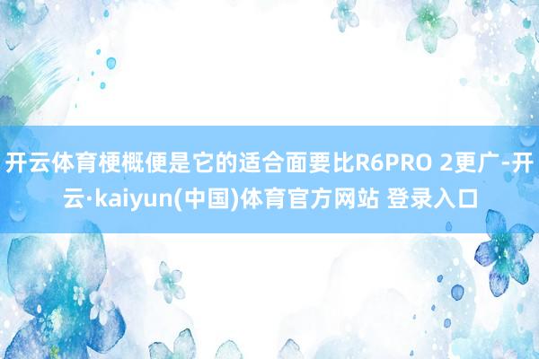 开云体育梗概便是它的适合面要比R6PRO 2更广-开云·kaiyun(中国)体育官方网站 登录入口