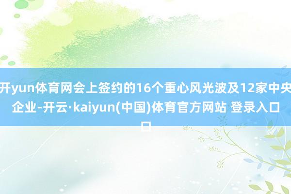 开yun体育网会上签约的16个重心风光波及12家中央企业-开云·kaiyun(中国)体育官方网站 登录入口
