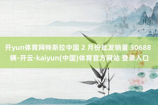 开yun体育网特斯拉中国 2 月份批发销量 30688 辆-开云·kaiyun(中国)体育官方网站 登录入口