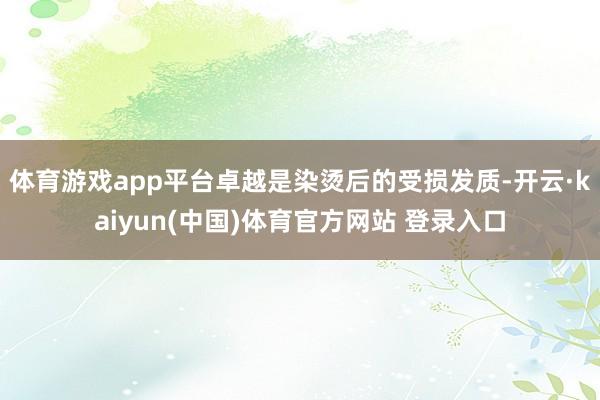 体育游戏app平台卓越是染烫后的受损发质-开云·kaiyun(中国)体育官方网站 登录入口